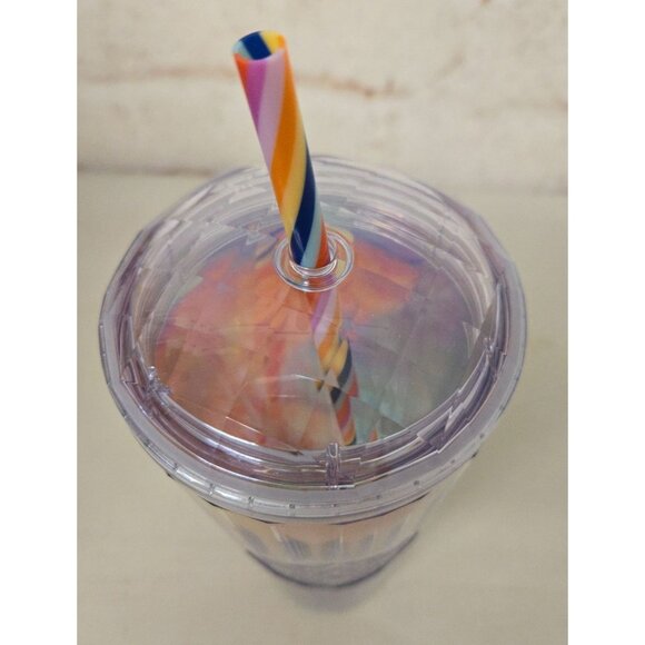 Starbucks 2021 Rainbow Pride Cold Cup Tumbler Prism Dome Lid W Stripe Straw 24oz - Picture 3 of 6